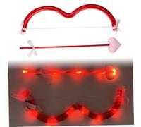 NIDONE Cupid Bow and Arrow Light up Cupid Costume with Heart Soft Ribbons Valentines Day Decorations for Love-Themed Events Holiday Party, 14.6 inch