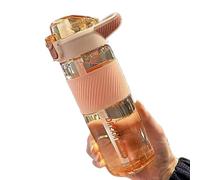 NIDONE Double Wall Water Bottles 700ml/32oz, Plastic Water Bottles with Wide Mouth Lid, Clear Insulated Bottle for Outdoor Travel Sports