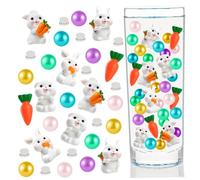 NIDONE Easter Vase Filler, Floating Water Beads for Vases, Resin Holiday Vase Filler include Pearls, Bunny Rabbit, Carrot, Easter Table Centerpiece