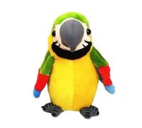 NIDONE Electric Parrot Plush Toy Speaking Record Repeats Waving Bird for Kids Green (No Battery)
