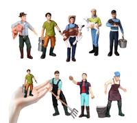 NIDONE Farm Playset with 8PCS Farmer People Figurines, Real Scene Restore Farm Set with Realistic DIY Miniature Figurines Model for Desktop Decoration, for Boys and Girls