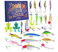 NIDONE Fishing Advent Calendar, Fishing Lure Advent Calendar 2025 24 Days Christmas Countdown with Practical Accessories for Fisherman Adult Men Teen Boys