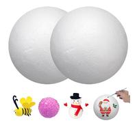 NIDONE Foam Balls 2Pcs 8inch DIY Solid Smooth White Christmas Polystyrene Balls Styrofoam for Crafts Ornaments