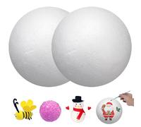 NIDONE Foam Balls for Crafts, 2Pcs Smooth Styrofoam Balls, 8inch DIY White Polystyrene for Christmas Ornaments, 20 cm