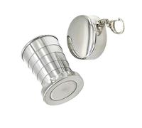 NIDONE Folding Cup Stainless Steel Travel Folding Cup Portable Retractable Cup Keychain Telescopic Cup,Silver Portable Outdoor Tumbler Folding Cup Mini Lightweight Reusable Mugs,Foldable Cup