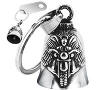 NIDONE Guardian Bell, Good Luck Riding Motorcycle Bell, Guardian Angel Hanger with Key Chain Ring Accessories, Silver, Angel