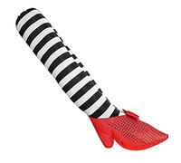 NIDONE Halloween Wicked Witch Legs Crushed Witches Stripe Feet with High Heels Halloween Decoration 1Pair