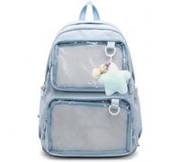 NIDONE Ita Backpack, Kawaii Backpack with Pin Display Windows for Anime & Cosplay Ita Bags with Star Charm & Spacious Compartment for School, Travel (Blue)