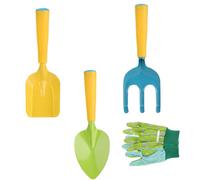 NIDONE Kids Gardening Set, 4Pcs/Set Mini Ergonomic Toddler Tools Portable Vibrant Rounded Corner Educational for Outdoor
