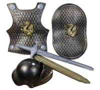 NIDONE Knight Costume for Kids, 4Pcs Armor Helmet Sword Shield