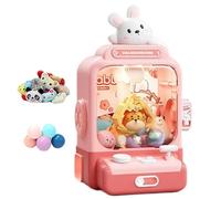 NIDONE Mini Claw Machine for Kids Battery Powered, Rabbit Home Mini Vending Machine with 10 Dolls & 10 Toys, Cute Christmas Toys for Children, Claw, for Kids