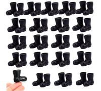 NIDONE Mini Shoes 20 Pair 1:12 Scale Simulated Mini Santa Boots Black Doll Shoes for Dollhouse Christmas Decorations, Crafts, Micro Landscape