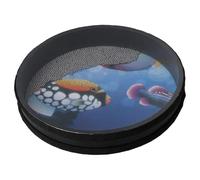 NIDONE Ocean Drum, 8 Inch Plastic Hand Drum Percussion Wave Bead Ocean Instruments with Fish Pattern, Music Relax Sound Healings for Kids Party, Hand