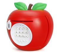NIDONE Piggy Bank, Cute Apple-shape Small Electronic Piggy Bank Toy for Kids, Girls, Creative Money Saving Box for Birthday Gifts Nursery Decor, Not Include Battery