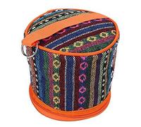 NIDONE Round Tissue Box Holder Paper Roll Case Folding Camping Wipes Storage Bag with Hook, Orange