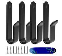 NIDONE Snowboard Wall Mount 4PCS Horizontal Snowboard Rack Heavy Duty Skateboard Hanger Space-saving Indoor Accessories for Room, Garage