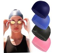 NIDONE Swim Cap 4Pcs Elastic Swimming Cap Comfortable Polyamide Swim Caps for Women Men Universal Bathing Classic Adult Winter & Summer Swimming Hat for Long and Short Hair
