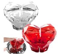 NIDONE Toilet Push ButtonToilet Button Pusher 2 Pair Heart Shape Crystallike Split Toilet Push Button Cute Replacement Decorative Toilet Flush Button Pusher for Home Hotel Restaurant