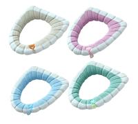 NIDONE Toilet Seat Covers 4Pcs Soft Toilet Seat Warmer Cushion with Handle Winter Thick Stretchable Washable Bathroom Cushion Fits All Oval Seats Style 2, Padded