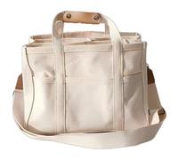 NIDONE Tote Bag for Women 12x6x10 Inch Multi-Layer Heavy Duty Canvas Tote Bag with Detachable Shoulder Strap for Daily, Travel, Mother and Baby Products