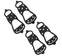 NIDONE Universal Non-Slip Spikes 2 Pairs Spikes for Shoes with 8 Stud Crampons Shoe Ice Cleats Snow Traction for Walking, Running on Ice & Snow Grips L