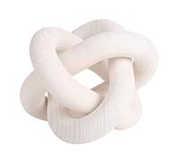 NIDONE Wood Chain Link Decor White 3 Link Wood Knot Decor 6 inch Carved Decorative Chain Knot for Coffee Table