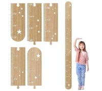NIDONE Wooden Growth Chart for Wall with Star-Shaped Hollows 64" Kids Growth Chart with Clear Scale 5 Section Easy Assembly for Home, Preschool, Kindergarten