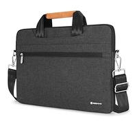 NIDOO 15.6 Inch Laptop Briefcase Carrying Bag Water-Resistant Computer Sleeve Case Shoulder for Dell XPS 17/15.6" Latitude 15 / Chromebook 315 715 / IdeaPad 3i 3 5 / T15 P15s E15 Gen 2, Dark Grey