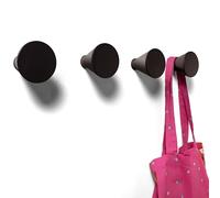 nidoshu Black Coat Hooks Wall Mounted - Set of 4 - Soft Touch, Hidden Screws - Elegant & Timeless to Add Sophistication in Offices or Modern Bathrooms