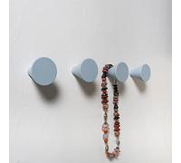 nidoshu Blue Coat Hooks Wall Mounted - Set of 4 - Rounded Edges, Secure for Children - Fresh & Relaxed to Inspire Calm in Kids’ Rooms or Coastal-Style Bathrooms