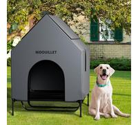 Nidouillet 48" Large Dog House for Outdoor or Indoor, Weatherproof 600D PVC Large Dog House with 8.5" H Textilene Elevated Dog Bed Breathable, Easy to Clean, Dog House Max 200lbs