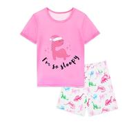 Nidoul Pajamas for Girls Short Sleeve Toddler PJ Set Kids Summer Pjs Girls Jammies Sleepwear Size 7-8