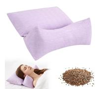 Nidoul Triangular Buckwheat Hull Pillow Purple, 3-in-1 Detachable Orthopedic Ergonomic Neck Support Pillow for Neck and Shoulder Pain Relief, Ideal Side Sleeper & Support Pillow for Sleeping