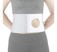 NIdreamCE Adjustable Ostomy Hernia Belt - Breathable Stoma Support Belt for Colostomy & Ileostomy Bag Holder - Post Operative Care, Fit for Men & Women (L)