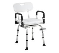 NIdreamCE Swivel Shower Chair360°Pivoting,Non-Slip Bathtub Seat for Elderly with Back & Arms,Adjustable Height Stool Bench Seat,Shower Chair for Inside Shower for Sennior, Handicap, Disabled