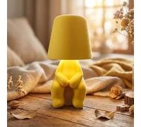 NIEBYI Bedside Touch Control Table Lamp, 3 Way Dimmable Plush LED Night Light, Cordless Rechargeable Cute Character Lamp for Kids Teens, Aesthetic Bedroom Nursery Decor, Birthday Gift (Yellow)