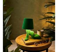 NIEBYI Bedside Touch Control Table Lamp, 3 Way Dimmable Plush LED Night Light, Cordless Rechargeable Cute Character Lamp for Kids Teens, Aesthetic Bedroom Nursery Decor, Birthday Gift (Green)