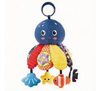 NIEBYI Car Seat Toy for Babies Months,Hanging Octopus Plush Sensory Toy,Stroller Toy with Mirror, Rattle & Teether for Months Baby Boy Girl Newborn Essential Gifts