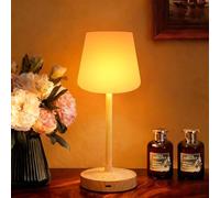 NIEBYI Cordless Rechargeable Table Lamp,Shower Lamp Waterproof with 4000mAH Batter,3 Dimmable Cordless LED Lamp for Desk Deck Bedroom Living Room Bathroom, Wood Grain Touch Light for Parents Kids