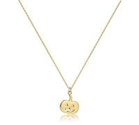 NIEBYI Dainty Pendant Necklace,18K Gold Plated Pumpkin Ghost Hammered Coin Delicate Chain Minimalist Simple Halloween Jewelry Friend's Gift