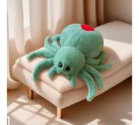 NIEBYI Halloween Stuffed Animal Spider Plush Soft Fur Huggable Green Spiders Pillow, Adorable Playtime Plush Toy,Stuffed Spider Super Soft Plush Doll Animal Toy for Kids & Adults 9.8inch