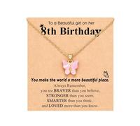 NIEBYI Happy 5th 6th 7th 8th 9th 10th 11th 12th Birthday Gifts, You Make The World A More Beautiful Place Butterfly Necklace Bday Presents