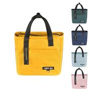 NIEBYI Insulated Lunch Bag -Yellow- Leakproof PEVA Liner, Triple-Layer Thermal Insulation, Large Opening, Front & Side Pockets - for Adults & Kids, Cool Bag for Office, School, Picnic, Outdoors