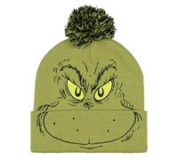 NIEBYI The Grinch Who Stole Christmas Embroidered Beanie Adult Cuff Knit Hat Green