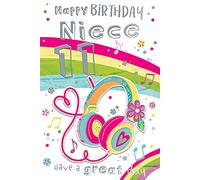 Niece 11th Age 11 Have A Great Day Headphones Happy Birthday Card