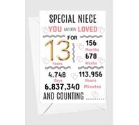 Niece 13TH Birthday Card 13 we have loved you for days months years special A5 size