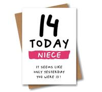 Niece 14th Birthday Card for Niece - 14 Today Seems Like Only Yesterday
