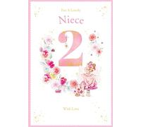 Niece 2nd Birthday Card Age 2 Pansy Fairy 9" x 6" Lovely Verse