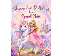Niece 3rd Kids Birthday Card (Princess Unicorn)