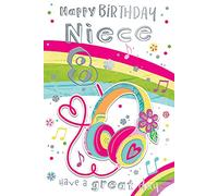 Niece 8th Age 8 Have A Great Day Headphones Happy Birthday Card